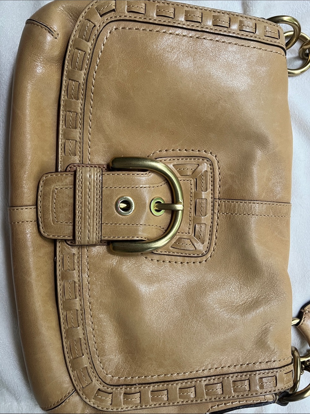 Coach Legacy Soho Buckle Flap Woven Leather Shoulder Bag in Burnished Leather - Picture 5 of 8